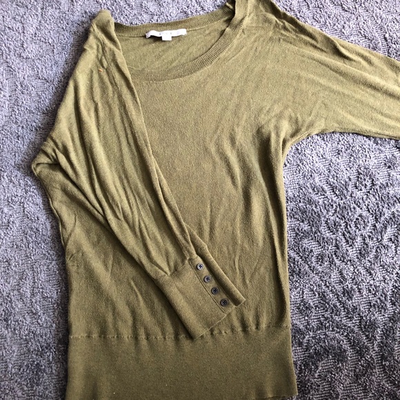 Loft Olive Green 3/4 Sleeve Shirt - Picture 2 of 4